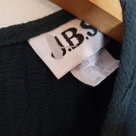 Deadstock Vintage 90s Short Sleeve Midi Dress Green Rosebud Embellishments 10P - Picture 11 of 11